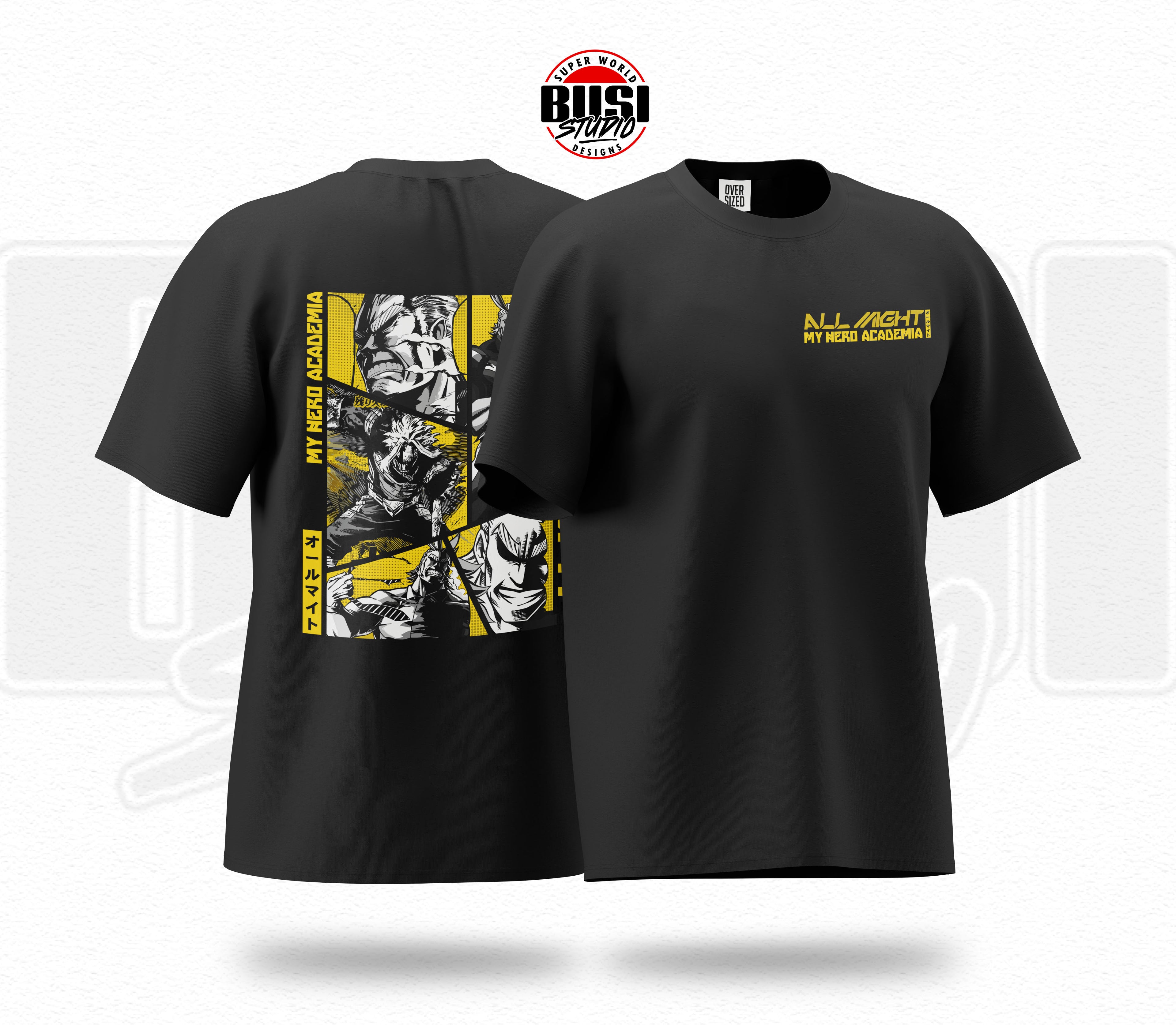 Oversize Premium de Algodón Grueso | Personaje de Anime All Might