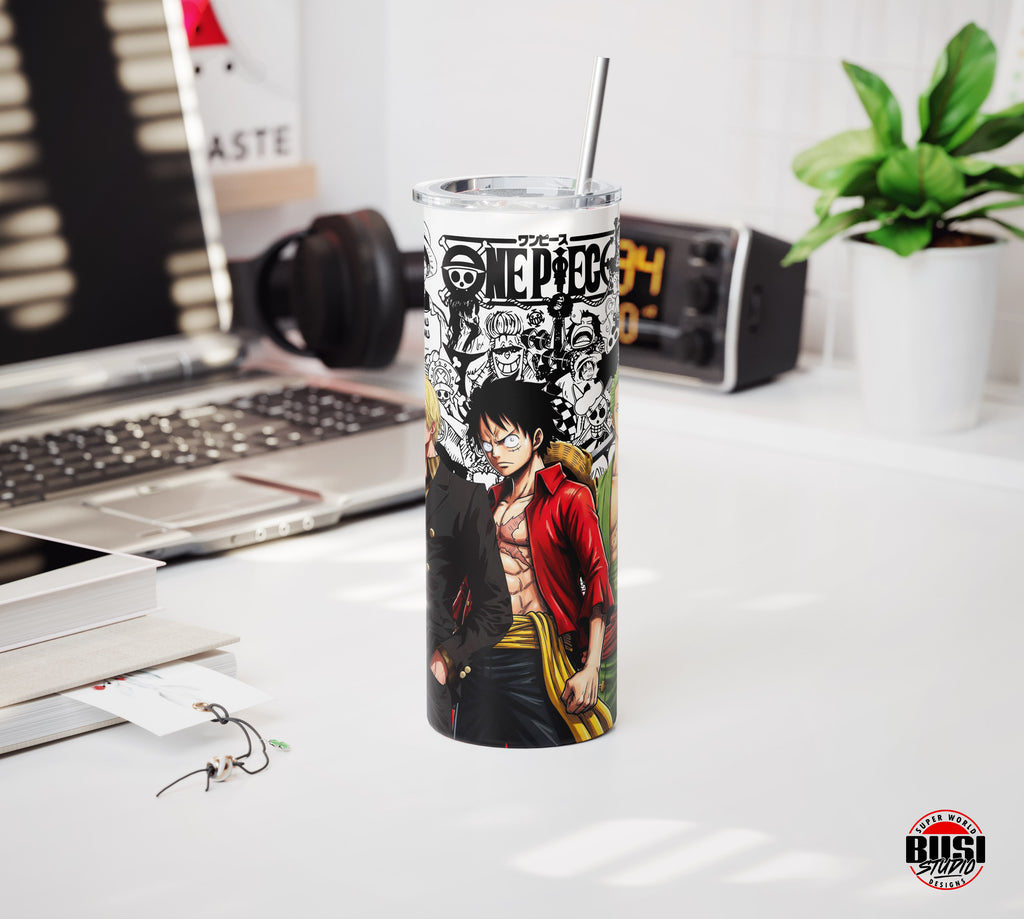 Vaso Tumbler Térmico 15oz y 20oz | Anime Colección Piratas  (Sanji x Luffy x Zoro)